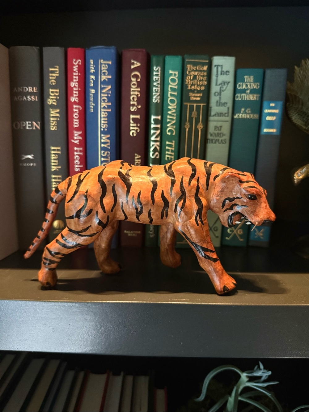 Hand-Painted Orange Tiger Figurine - Decorative Home Art
